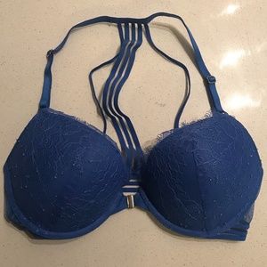 Victoria's Secret Front-Close Lace Blue Bra